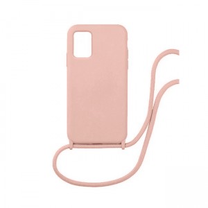 Silicone Cord Case με Κορδόνι Back Cover Για Samsung Galaxy A51 - Απαλό Ροζ