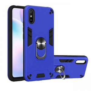 Θήκη Hybrid Shockproof Armor Case Stand Metal Ring για Xiaomi Redmi 9A - Μπλε