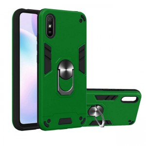 Θήκη Hybrid Shockproof Armor Case Stand Metal Ring για Xiaomi Redmi 9A - Πράσινο 