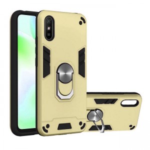 Θήκη Hybrid Shockproof Armor Case Stand Metal Ring για Xiaomi Redmi 9A - Χρυσό