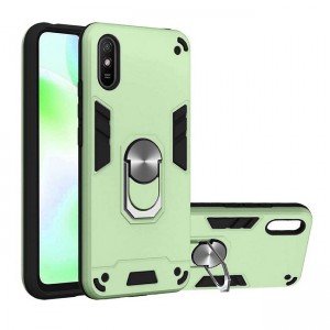 Θήκη Hybrid Shockproof Armor Case Stand Metal Ring για Xiaomi Redmi 9A - Πράσινο Ανοιχτό