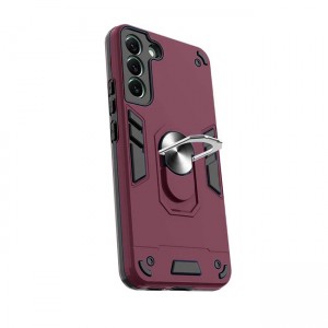 Θήκη Hybrid Shockproof Armor Case Stand Metal Ring για Samsung Galaxy S23 Plus - Μπορντό