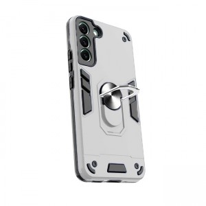 Θήκη Hybrid Shockproof Armor Case Stand Metal Ring για Samsung Galaxy S23 Plus - Λευκό