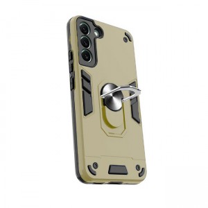 Θήκη Hybrid Shockproof Armor Case Stand Metal Ring για Samsung Galaxy S23 Plus - Χρυσό