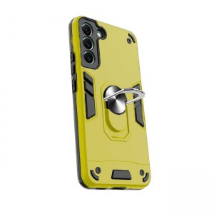 Θήκη Hybrid Shockproof Armor Case Stand Metal Ring για Samsung Galaxy S23 Plus - Κίτρινο