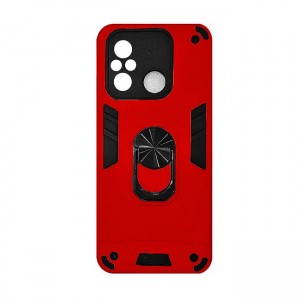 Θήκη Hybrid Shockproof Armor Case Stand Metal Ring για Xiaomi Redmi 12C - Κόκκινο