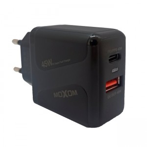 Moxom MX-HC98 Αντάπτορας Φορτιστή με Θύρα USB-A & USB-C 45W - Μαύρο