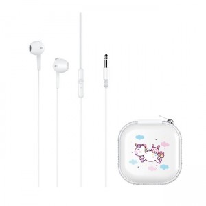 Keeka KA-192 Παιδικά Earbuds Handsfree 3.5mm με Θήκη Unicorn - Λευκό