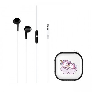 Keeka KA-192 Παιδικά Earbuds Handsfree 3.5mm με Θήκη Unicorn - Μαύρο