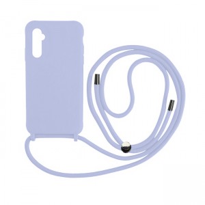 Colored Silicone Cord Case Για Samsung Galaxy A54 με Κορδόνι Back Cover - Μωβ