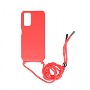 Colored Silicone Cord Case Για Samsung Galaxy S23 Ultra με Κορδόνι Back Cover - Κόκκινο