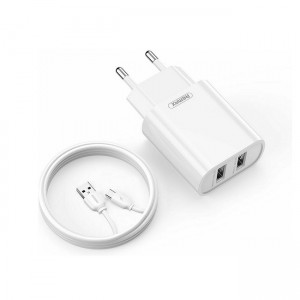 Remax RP-U35 Φορτιστής με 2 Θύρες USB-A και Καλώδιο USB-C - Λευκό