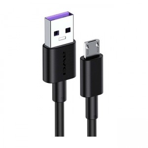 Awei CL-77M Regular USB 2.0 to micro USB Cable 1m - Μαύρο 