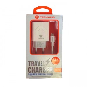 Technovo TN-F020 Φορτιστής με 2 Θύρες USB και Καλώδιο Micro USB - Λευκό