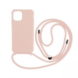 Colored Silicone Cord Case με Κορδόνι Back Cover Για Xiaomi Redmi 12 - Απαλό Ροζ