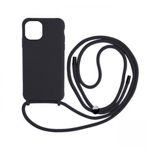 Colored Silicone Cord Case με Κορδόνι Back Cover Για Xiaomi Redmi 12 - Μαύρο