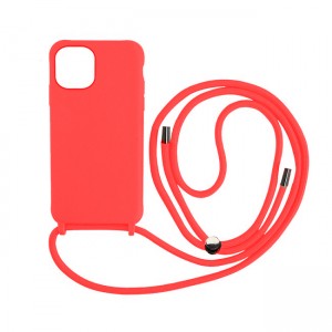 Colored Silicone Cord Case με Κορδόνι Back Cover Για Xiaomi Redmi 12 - Κόκκινο