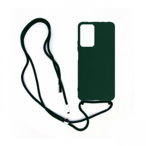 Colored Silicone Cord Case με Κορδόνι Back Cover Για Xiaomi Redmi Note 12 4G - Πράσινο Σκούρο