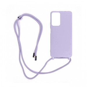 Colored Silicone Cord Case με Κορδόνι Back Cover Για Xiaomi Redmi Note 12 5G - Μωβ Λιλά