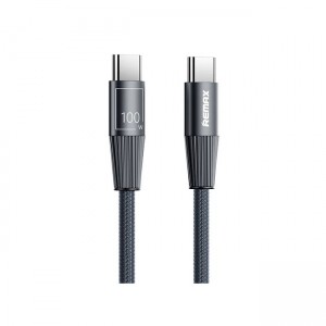 Remax RC-C106 Braided USB 3.0 Cable USB-C male - USB-C male 100W 1.2m - Μπλε