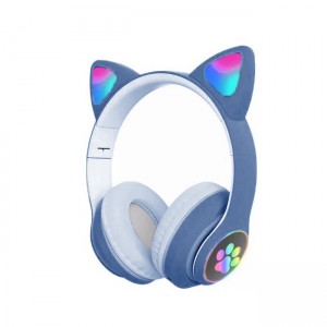 ST-23M Ασύρματα Bluetooth Over Ear Ακουστικά Cat - Μπλε