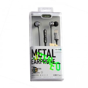 Casjie CA-345 In-ear Handsfree με Βύσμα Type C - Ασημί