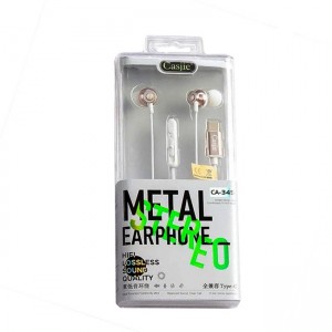 Casjie CA-345 In-ear Handsfree με Βύσμα Type C - Ροζ Χρυσό