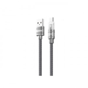 Remax RC-C128 Braided USB 2.0 Cable USB-C male - USB-A 100W 1m - Ασημί