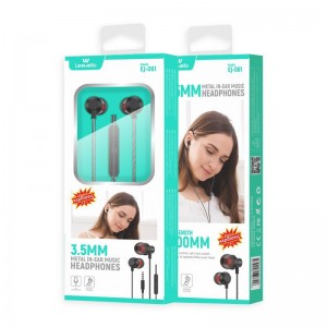 Leewello EJ-061 In-ear Handsfree με Βύσμα 3.5mm - Μαύρο