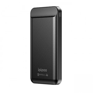 Ipipoo LP-26 Power Bank 10000mAh με 2 Θύρες USB-A και Θύρα USB-C Quick Charge 3.0 - Μαύρο