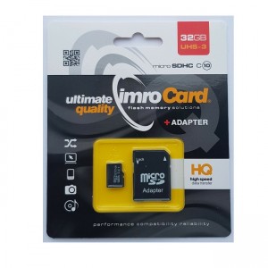 IMRO microSDXC 32GB με Αντάπτορα 128GB Class 10 U1 UHS-I