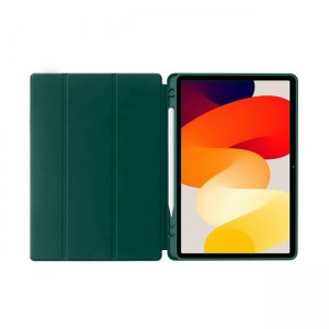 Luxury Magnetic Tri-Fold Θήκη Tablet για Samsung Galaxy Tab A9 Plus 11'' SM-X210 - Πράσινο Σκούρο