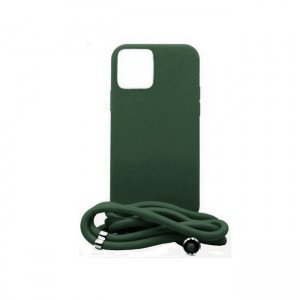 Colored Silicone Cord Case με Κορδόνι Back Cover Για Xiaomi Redmi Note 13 4G - Πράσινο Σκούρο