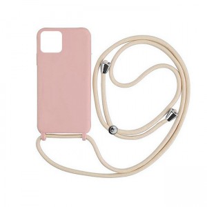 Colored Silicone Cord Case με Κορδόνι Back Cover Για Xiaomi Redmi Note 13 4G - Απαλό Ροζ 