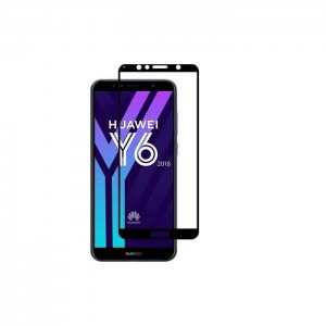 5D Full Cover Προστασία Οθόνης Tempered Glass 9H για Huawei Y6 2018 - Μαύρο