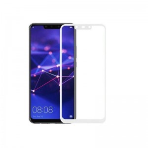 5D Full Cover Προστασία Οθόνης Tempered Glass 9H για Huawei MATE 20 LITE - Λευκό