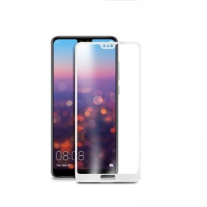 5D Full Cover Προστασία Οθόνης Tempered Glass 9H για Huawei P20 - Λευκό