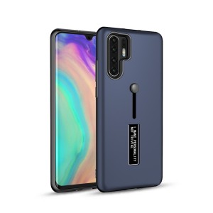 Θήκη OEM Για Huawei P30 Pro Ματ Θήκη Σιλικόνης με Stand και Ring Bracket - Μπλέ