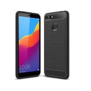 Σκληρή Θήκη Carbon Fiber TPU Armor για Huawei Y6 PRIME 2018  - Μαύρο