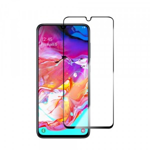 Full Glue Full Face Προστασία Οθόνης Tempered Glass 9H για Samsung Galaxy A70 - Μαύρο