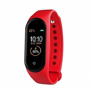Smartwatch Bracelet M4 με Bluetooth Μέτρηση Παλμών και Καταγραφή Βημάτων Health - Κόκκινο