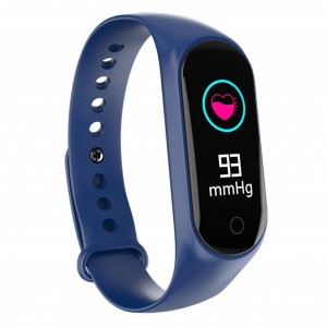 Smartwatch Bracelet M4 με Bluetooth Μέτρηση Παλμών και Καταγραφή Βημάτων Health - Μπλέ